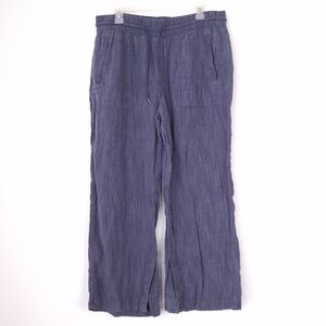 Athleta Retreat Linen High Rise Wide Leg Pant coastal resort wear beach blue